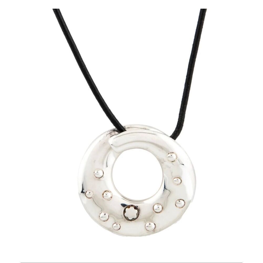 Montblanc Spiraled Circle Pendant Necklace